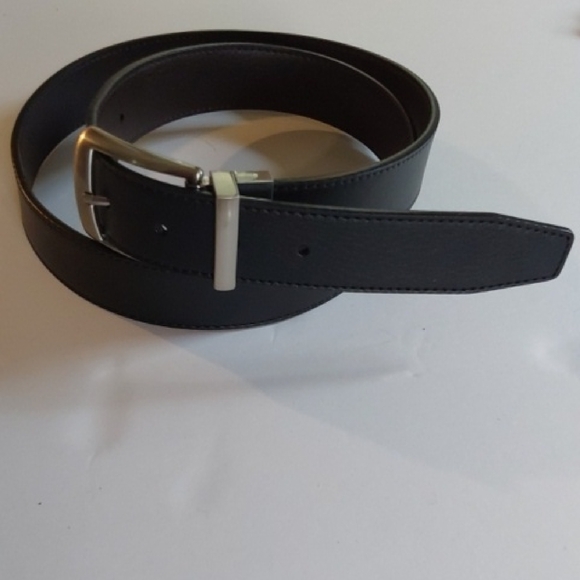 Nike Men's Black/ Brown Leather Reversible Belt Silver Buckle Preppy Sz.L/ XL - Picture 1 of 6